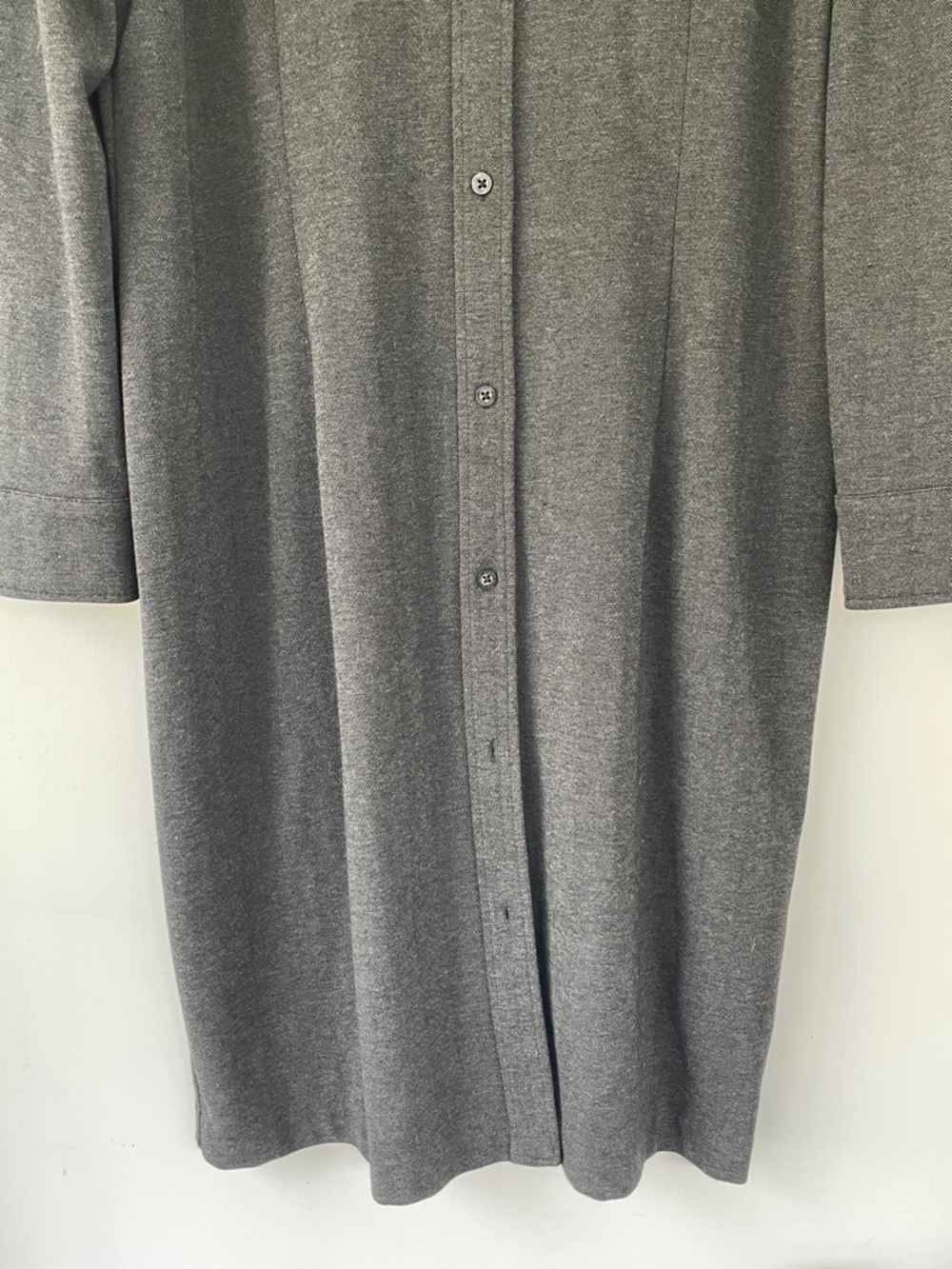 Lauren Ralph Lauren Charcoal Gray Long-Sleeve Button Shirt Dress - Picture 3 of 8